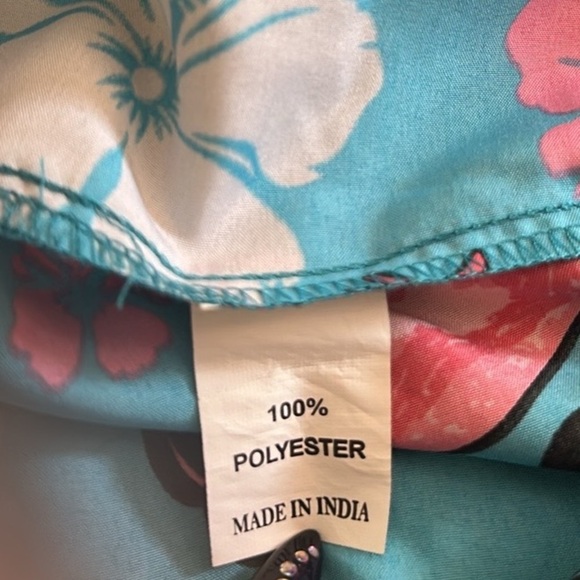 Alvish Hawaiian Flamingo Short Sleeve Shirt Button Down Turquoise Men’s Size XL - Picture 8 of 11